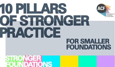 10 pillars of stronger practice for smaller foundations report cover